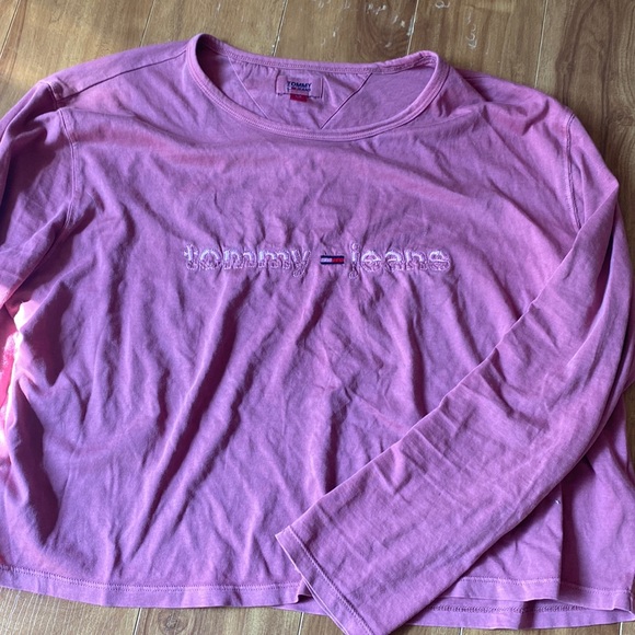 Tommy Jeans vintage style cropped long sleeve size L - Picture 1 of 6